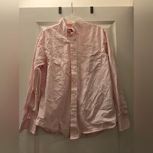 Pink And White Striped Button-Up Shirt